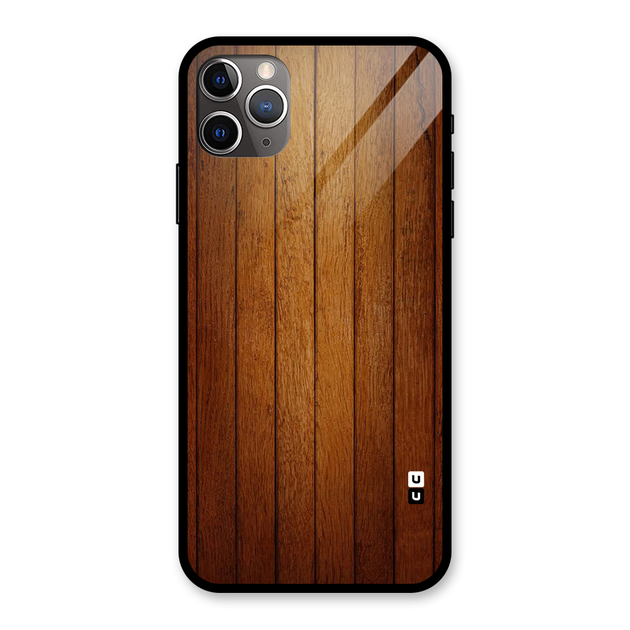 Brown Wood Design Glass Back Case for iPhone 11 Pro Max