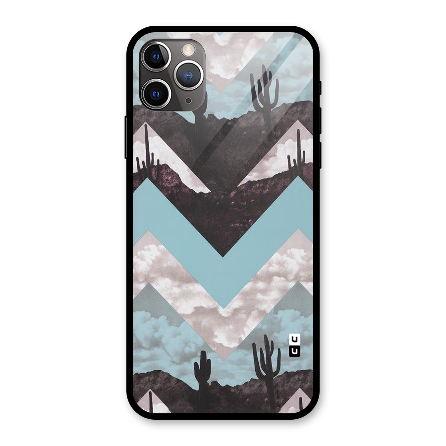 Cacutus Zig Zag Pattern Glass Back Case for iPhone 11 Pro Max