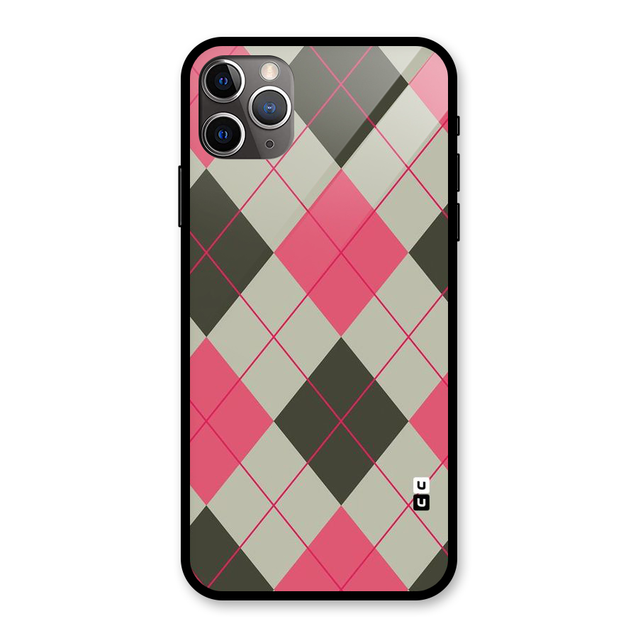 Check And Lines Glass Back Case for iPhone 11 Pro Max