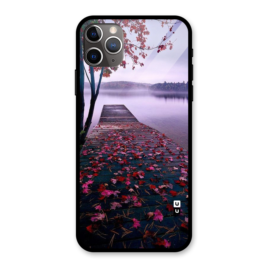 Cherry Blossom Dock Glass Back Case for iPhone 11 Pro Max