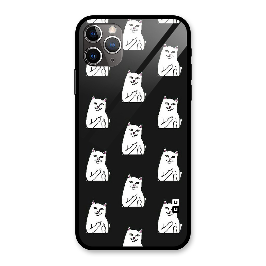 Chill Cat Pattern Glass Back Case for iPhone 11 Pro Max