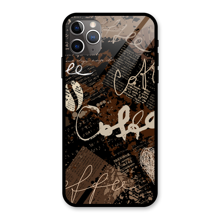 Coffee Scribbles Glass Back Case for iPhone 11 Pro Max