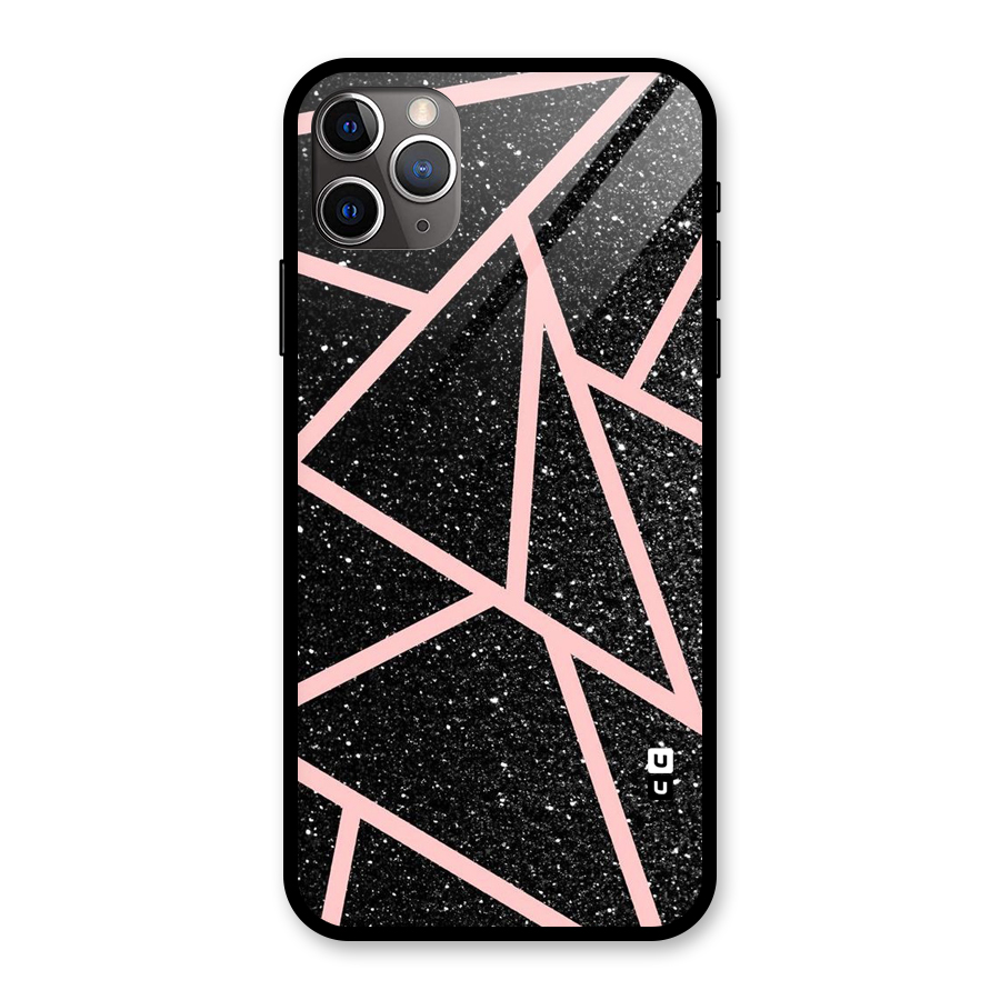 Concrete Black Pink Stripes Glass Back Case for iPhone 11 Pro Max