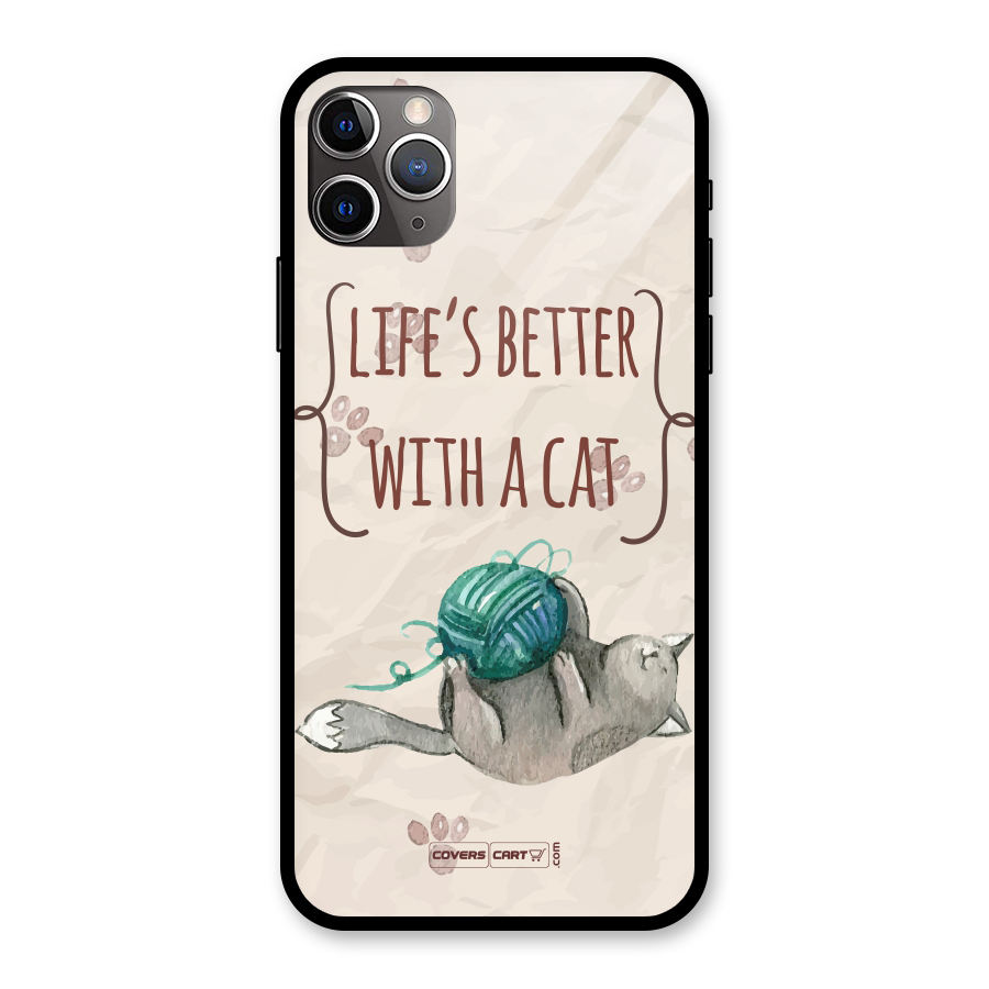 Cute Cat Glass Back Case for iPhone 11 Pro Max
