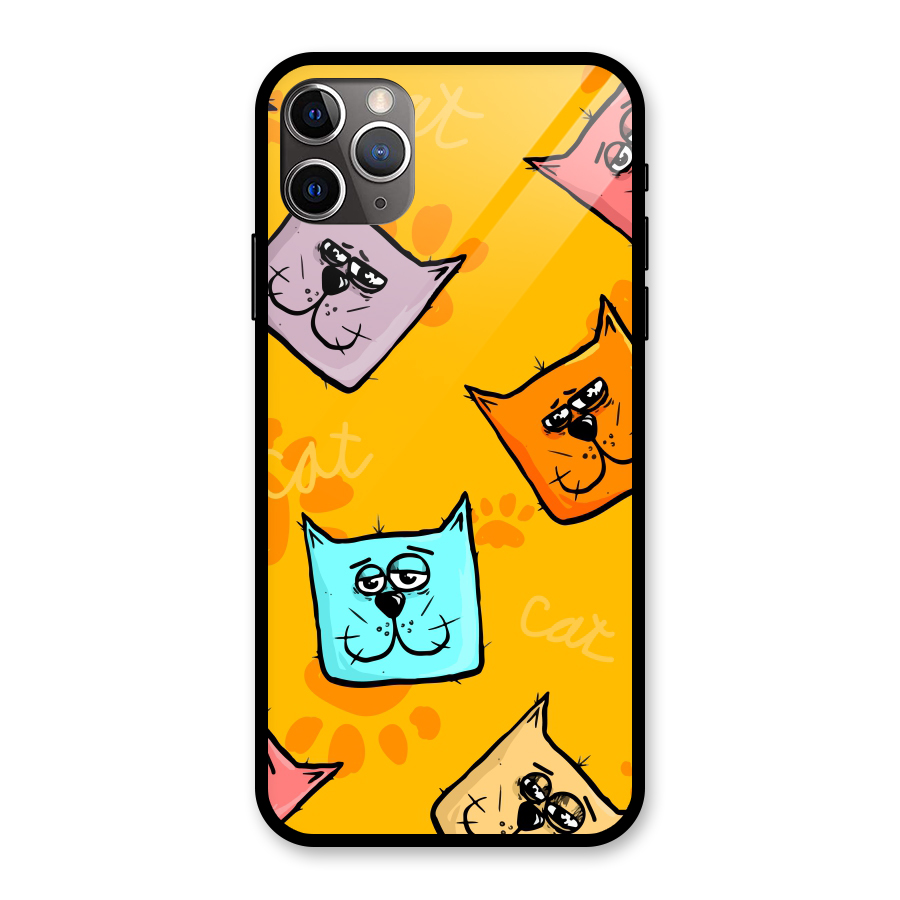 Cute Cat Pattern Glass Back Case for iPhone 11 Pro Max