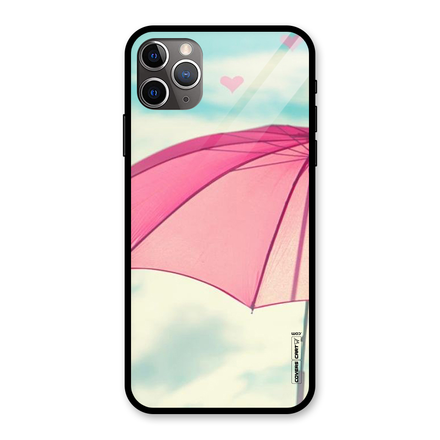 Cute Pink Umbrella Glass Back Case for iPhone 11 Pro Max