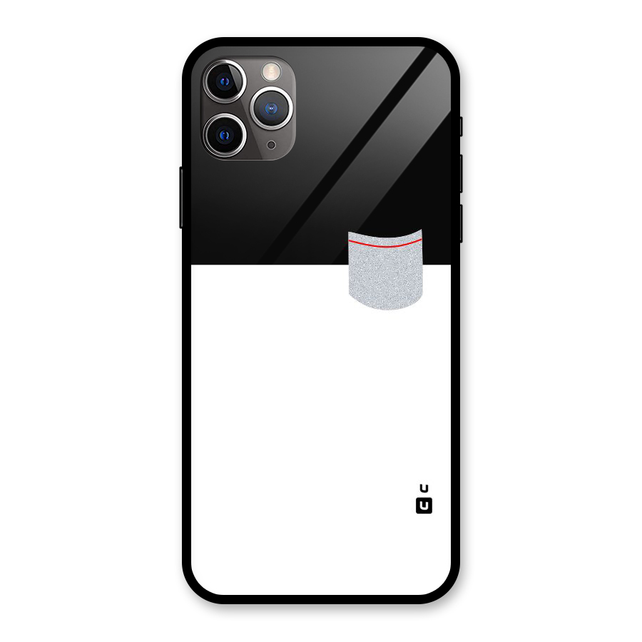 Cute Pocket Simple Glass Back Case for iPhone 11 Pro Max