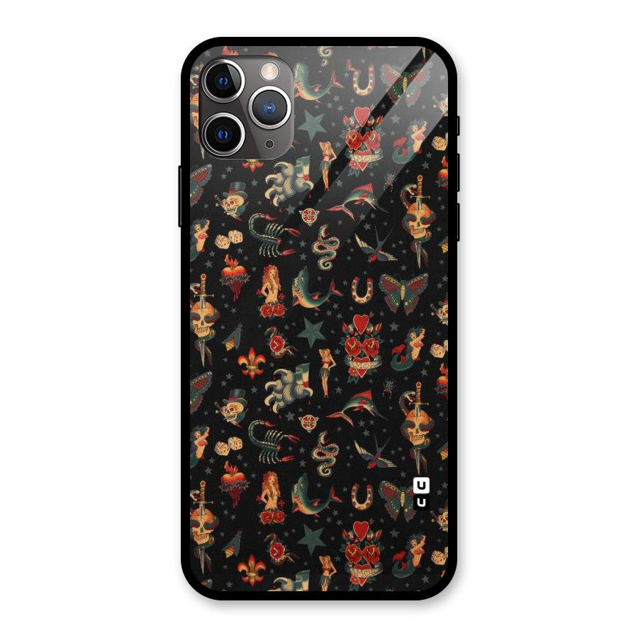 Dark Pattern Glass Back Case for iPhone 11 Pro Max