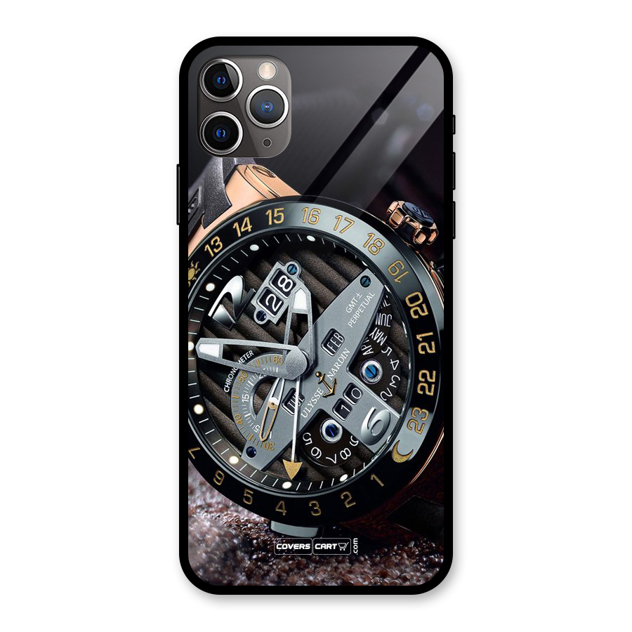 Designer Stylish Watch Glass Back Case for iPhone 11 Pro Max