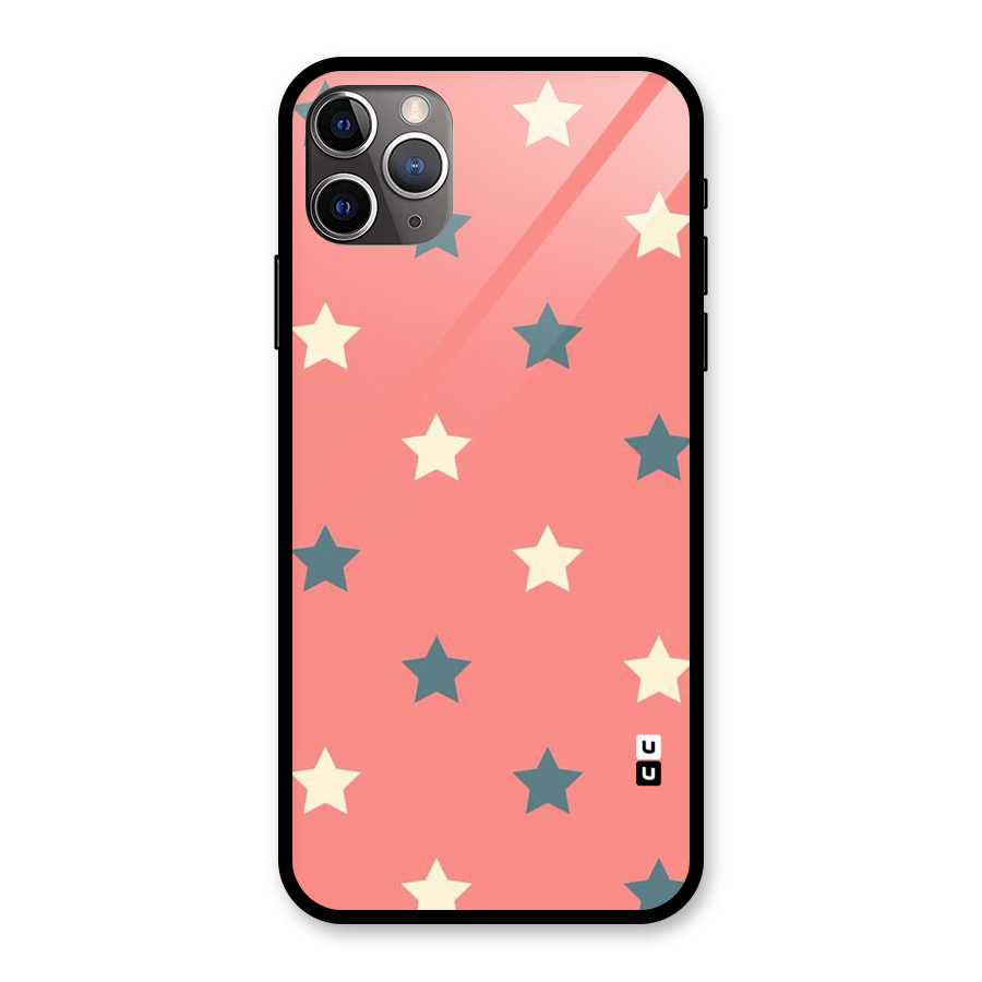 Diagonal Stars Glass Back Case for iPhone 11 Pro Max