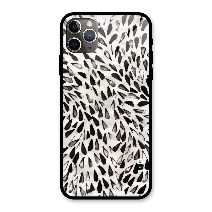 Feather Pattern Colorless Glass Back Case for iPhone 11 Pro Max