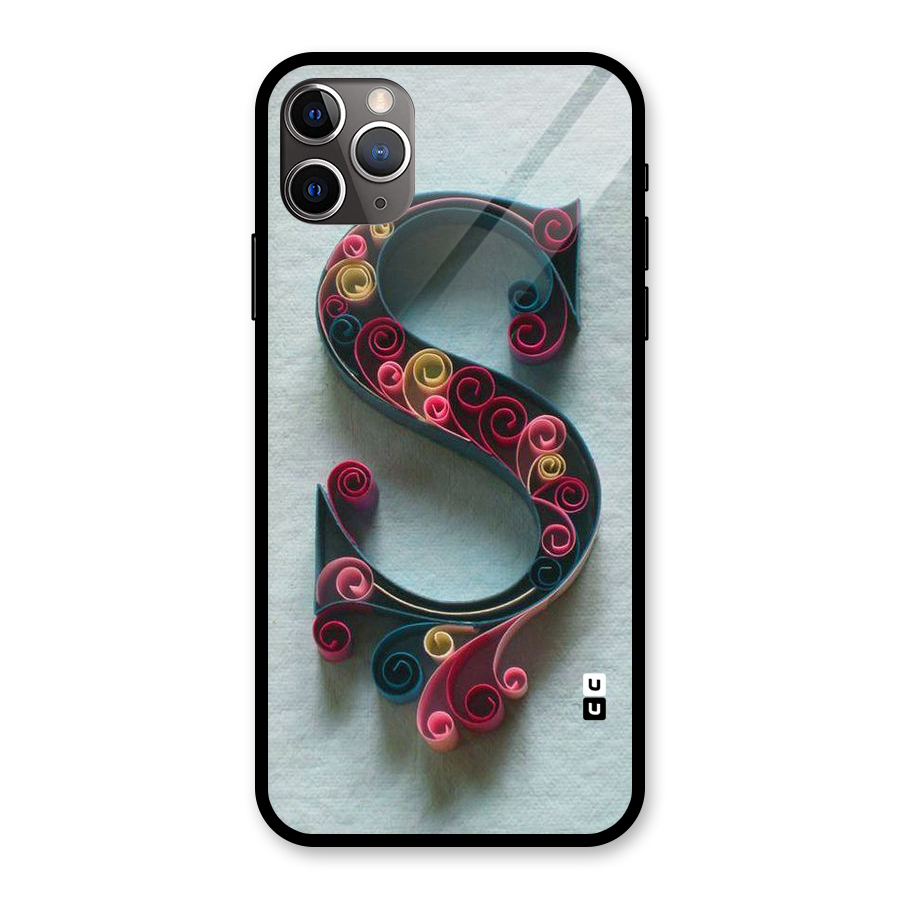 Floral Alphabet Glass Back Case for iPhone 11 Pro Max
