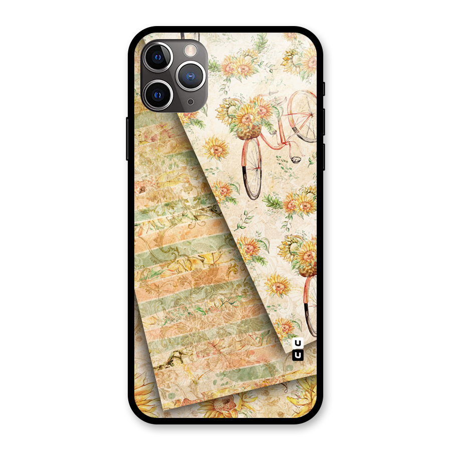 Floral Bicycle Glass Back Case for iPhone 11 Pro Max