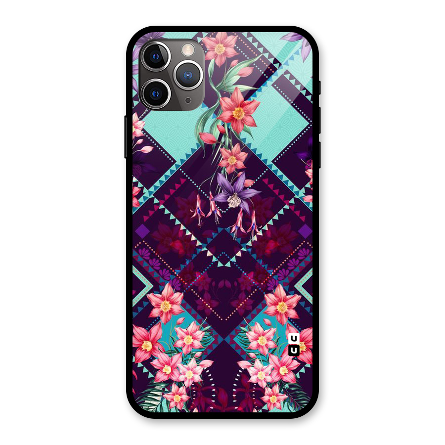 Floral Diamonds Glass Back Case for iPhone 11 Pro Max