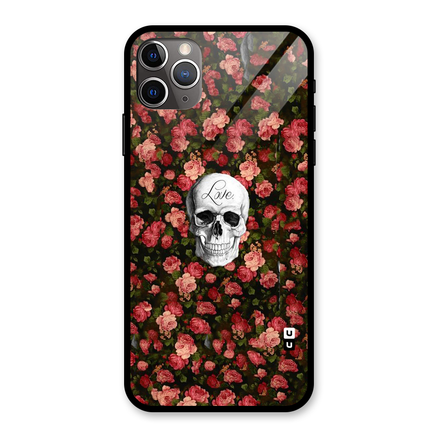 Floral Skull Love Glass Back Case for iPhone 11 Pro Max
