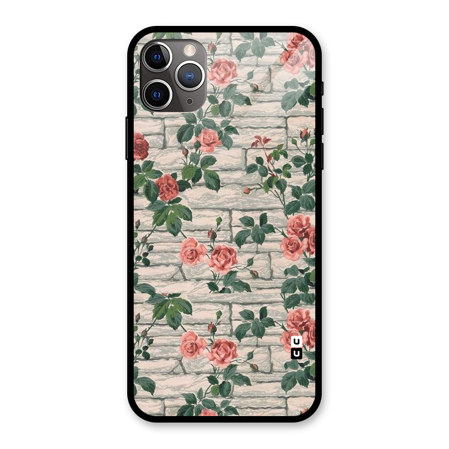 Floral Wall Design Glass Back Case for iPhone 11 Pro Max