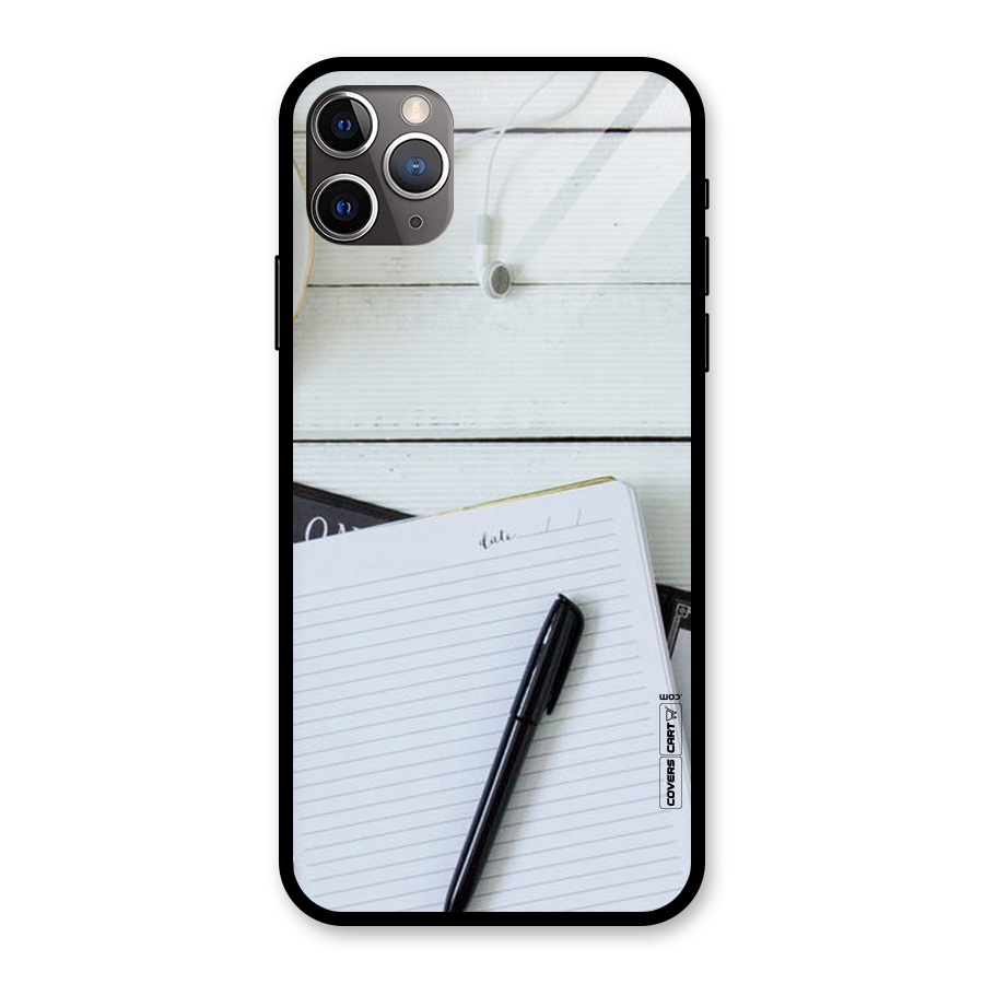Headphones Notes Glass Back Case for iPhone 11 Pro Max