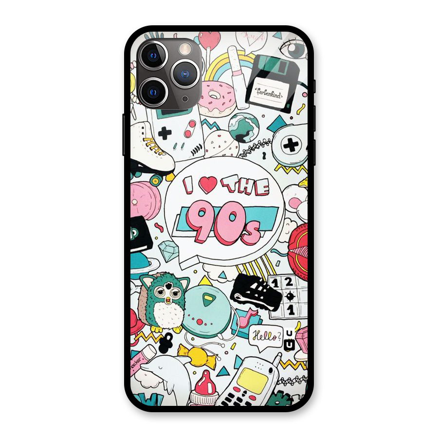 Heart 90s Glass Back Case for iPhone 11 Pro Max