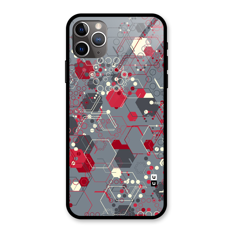 Hexagons Pattern Glass Back Case for iPhone 11 Pro Max