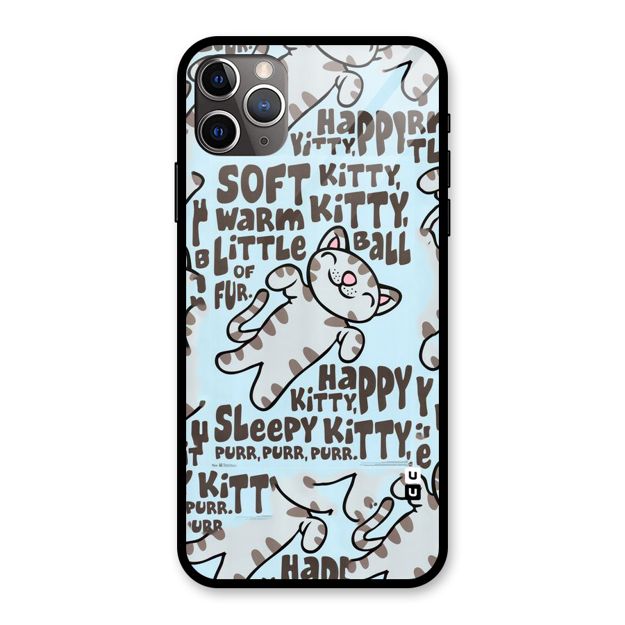 Kitty Pattern Glass Back Case for iPhone 11 Pro Max