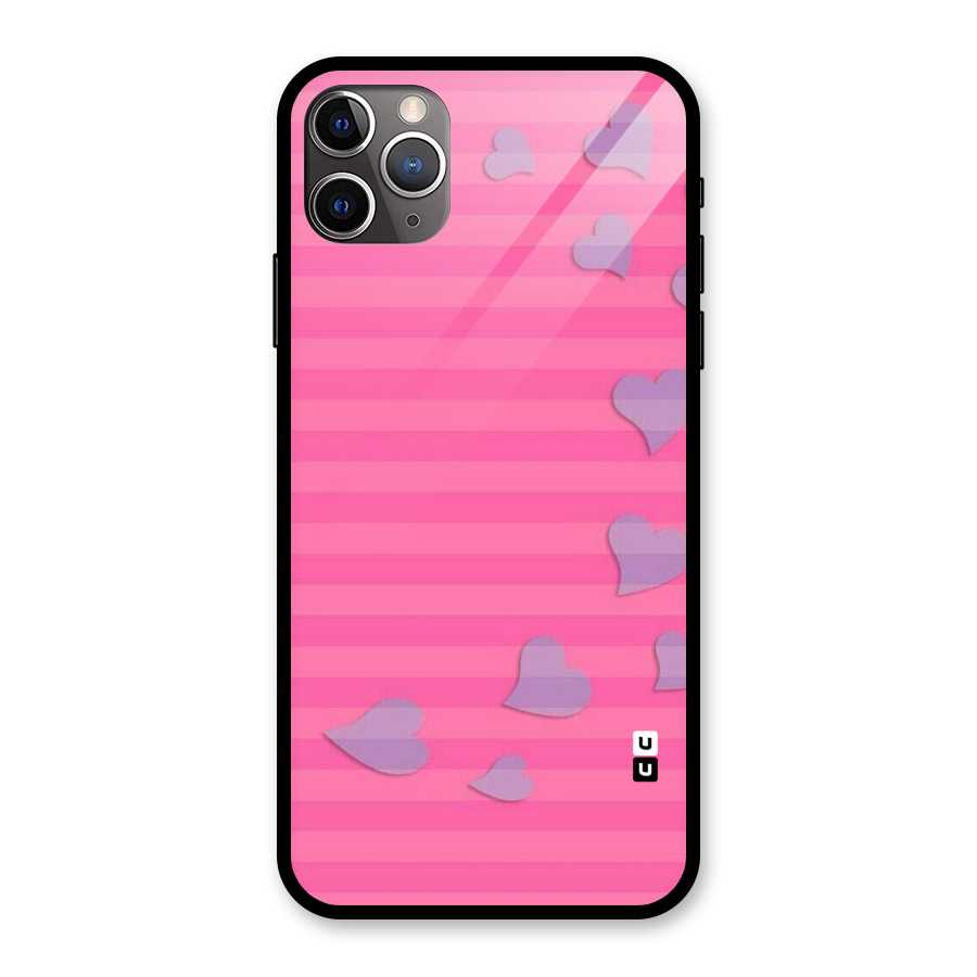 Light Heart Stripes Glass Back Case for iPhone 11 Pro Max