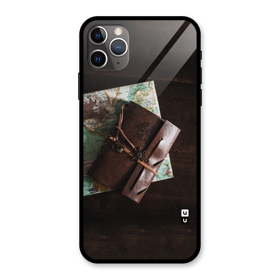 Map Journal Glass Back Case for iPhone 11 Pro Max