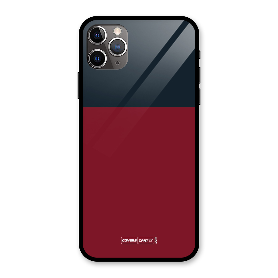 Maroon and Navy Blue Glass Back Case for iPhone 11 Pro Max