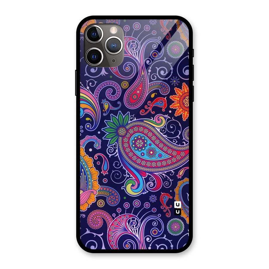 Mehendi Pattern Glass Back Case for iPhone 11 Pro Max