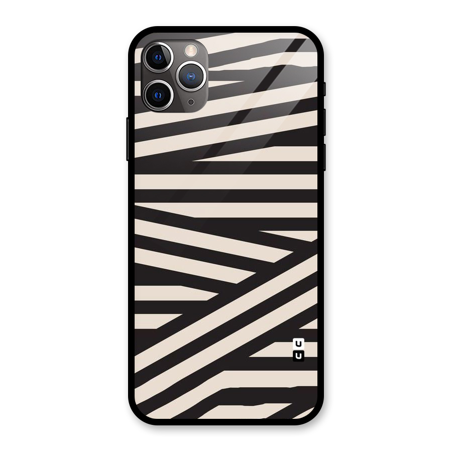 Monochrome Lines Glass Back Case for iPhone 11 Pro Max