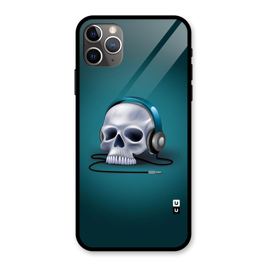 Music Skull Glass Back Case for iPhone 11 Pro Max