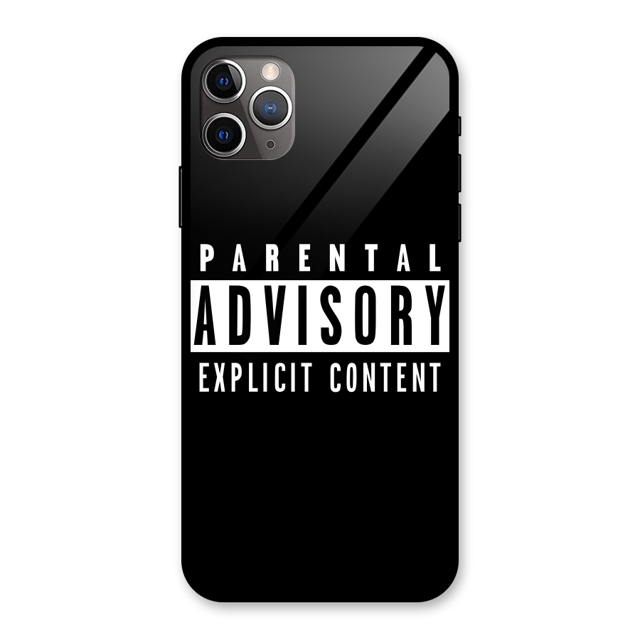 Parental Advisory Label Glass Back Case for iPhone 11 Pro Max