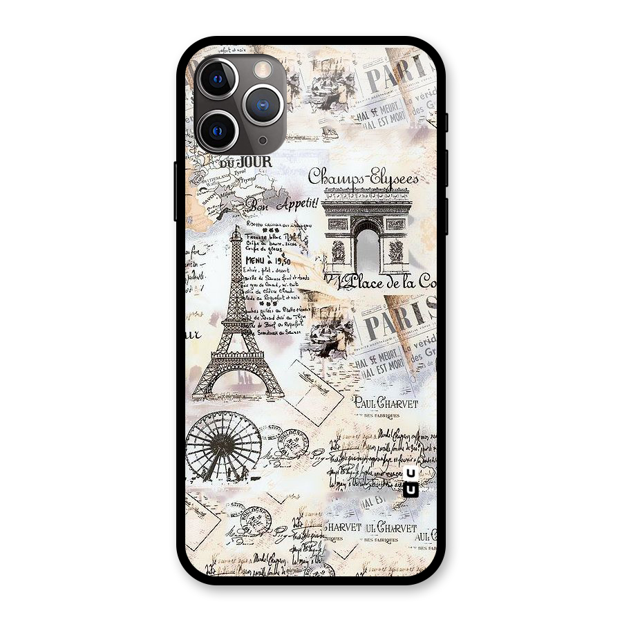 Paris Paper Glass Back Case for iPhone 11 Pro Max