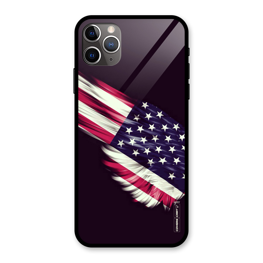Red And White Stripes Stars Glass Back Case for iPhone 11 Pro Max