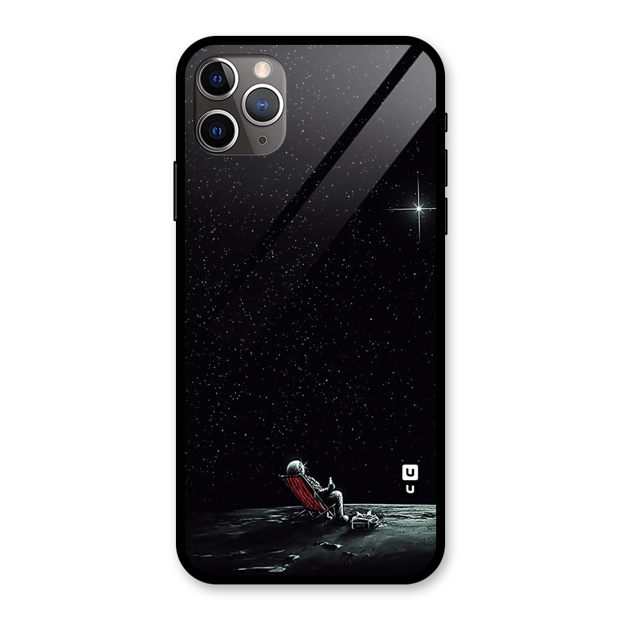 Resting Spaceman Face Glass Back Case for iPhone 11 Pro Max