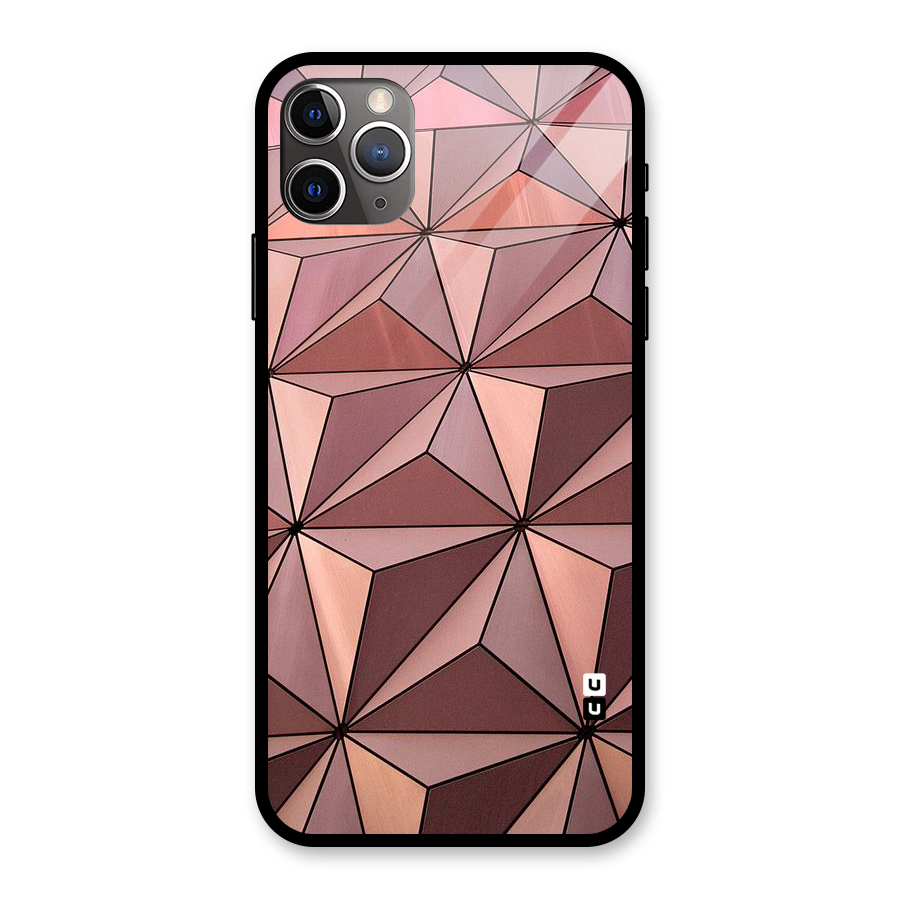 Rosegold Abstract Shapes Glass Back Case for iPhone 11 Pro Max