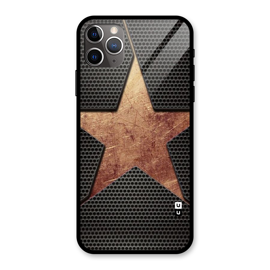 Rugged Gold Star Glass Back Case for iPhone 11 Pro Max