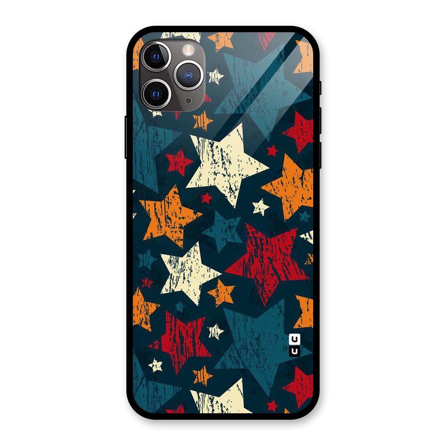 Rugged Star Design Glass Back Case for iPhone 11 Pro Max