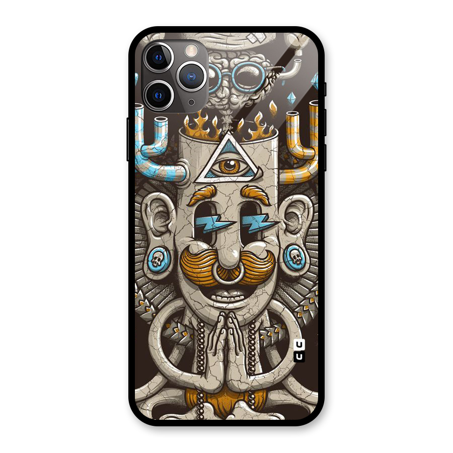 Sculpture Design Glass Back Case for iPhone 11 Pro Max