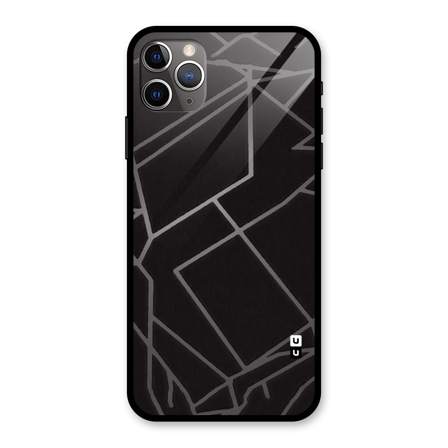 Silver Angle Design Glass Back Case for iPhone 11 Pro Max