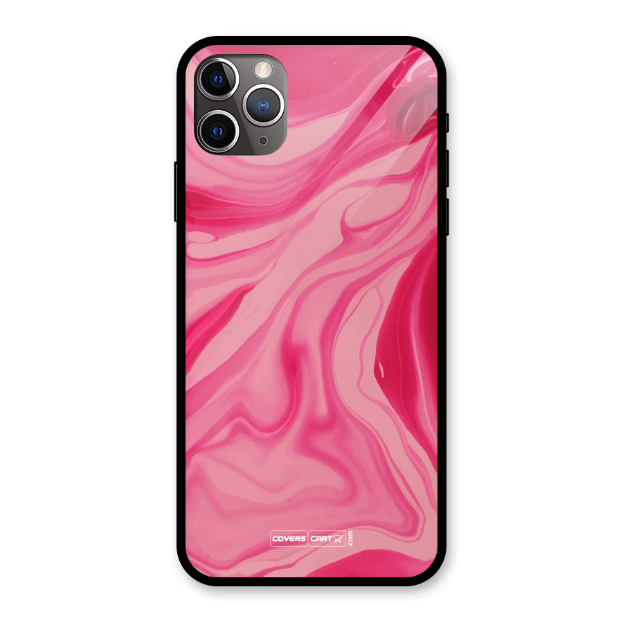 Sizzling Pink Marble Texture Glass Back Case for iPhone 11 Pro Max