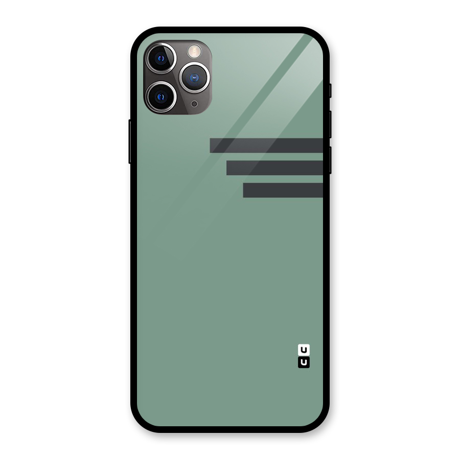 Solid Sports Stripe Glass Back Case for iPhone 11 Pro Max