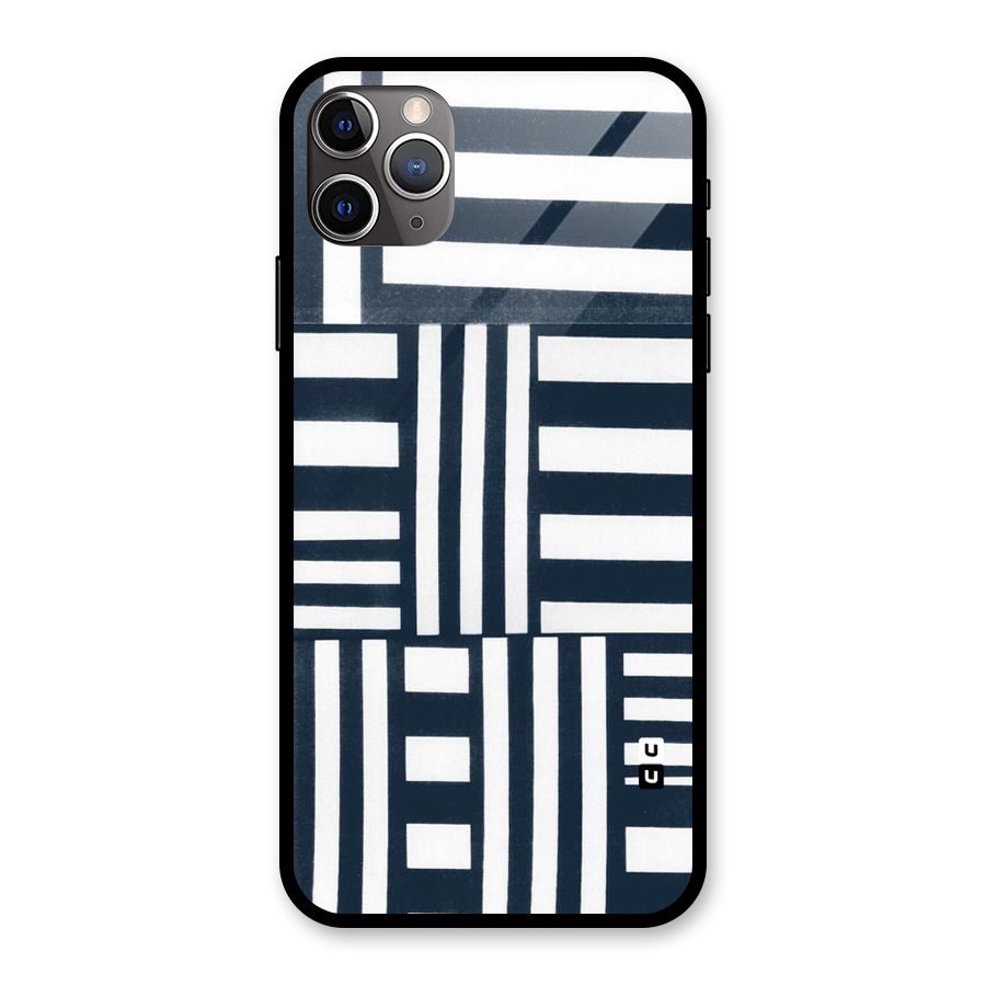 Square  Stripes Glass Back Case for iPhone 11 Pro Max