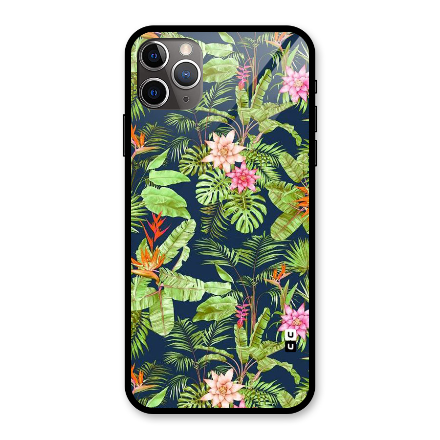 Tiny Flower Leaves Glass Back Case for iPhone 11 Pro Max
