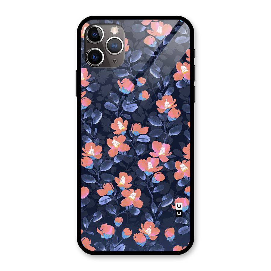 Tiny Peach Flowers Glass Back Case for iPhone 11 Pro Max
