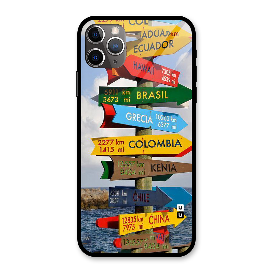 Travel Directions Glass Back Case for iPhone 11 Pro Max