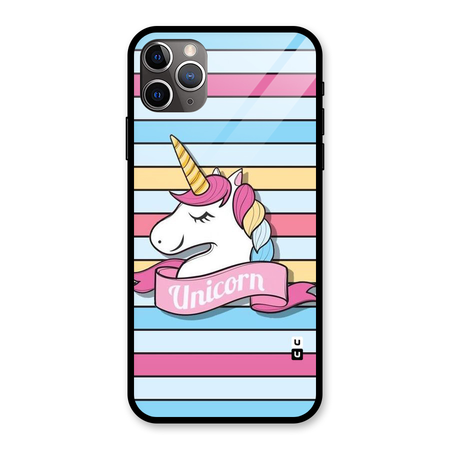 Unicorn Stripes Glass Back Case for iPhone 11 Pro Max