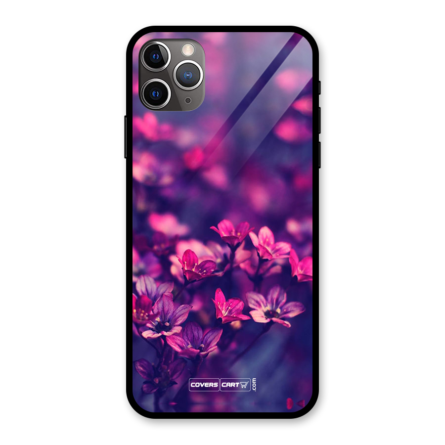 Violet Floral Glass Back Case for iPhone 11 Pro Max
