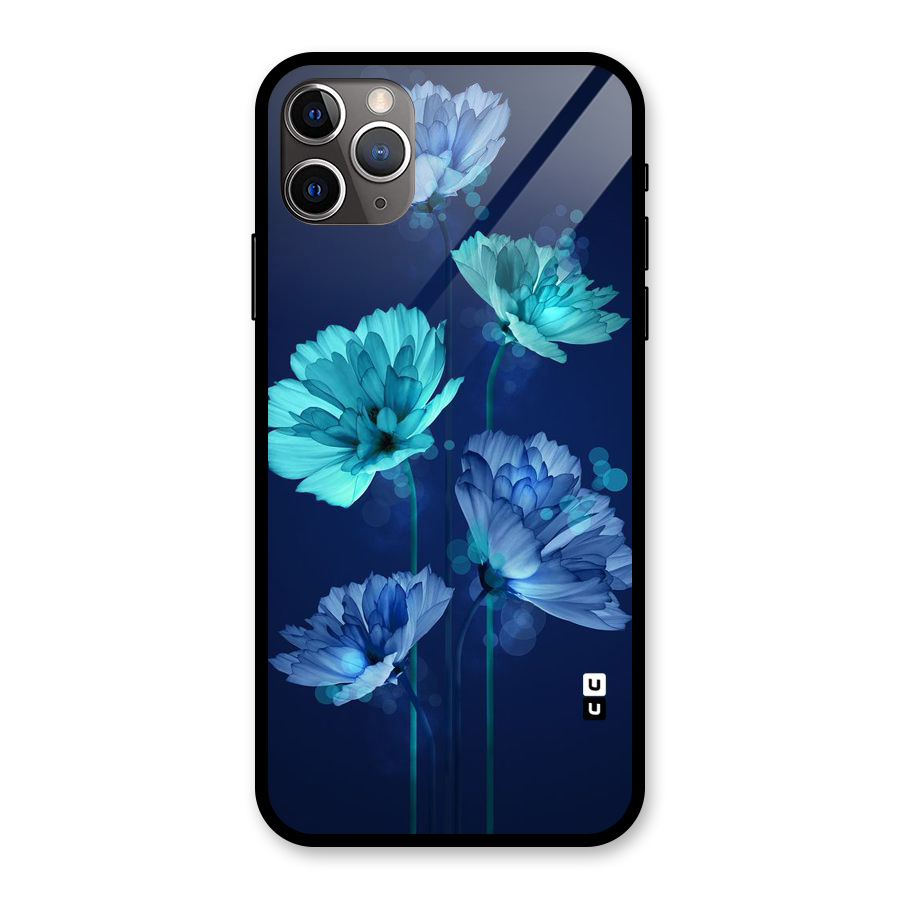Water Flowers Glass Back Case for iPhone 11 Pro Max