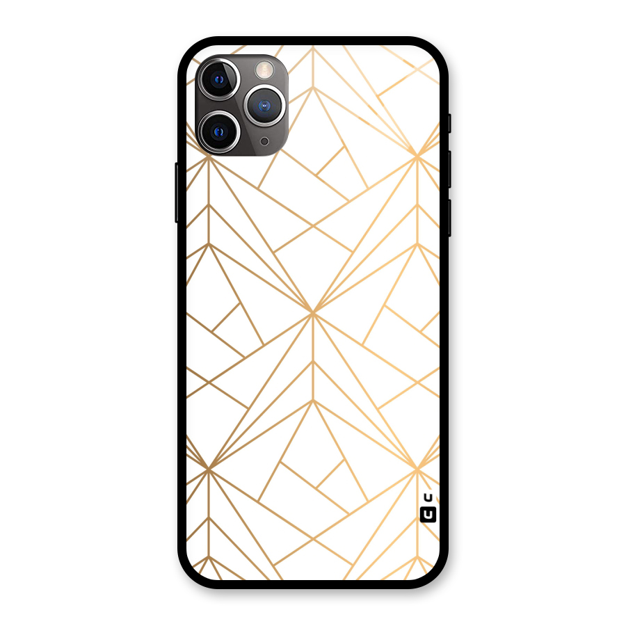 White Golden Zig Zag Glass Back Case for iPhone 11 Pro Max