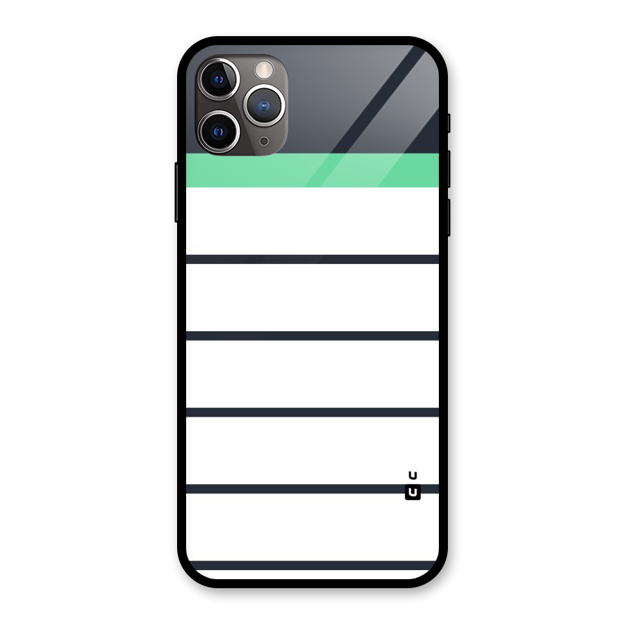 White and Simple Stripes Glass Back Case for iPhone 11 Pro Max